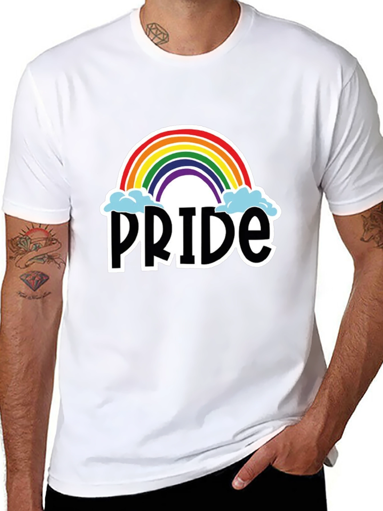Pride Rainbow Graphic T-Shirt - Black