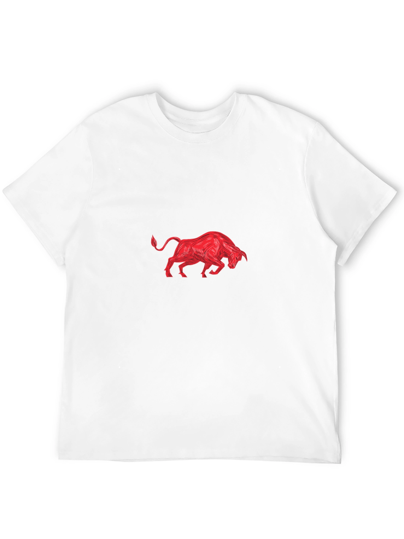 Black Tee with Red Bull Graphic