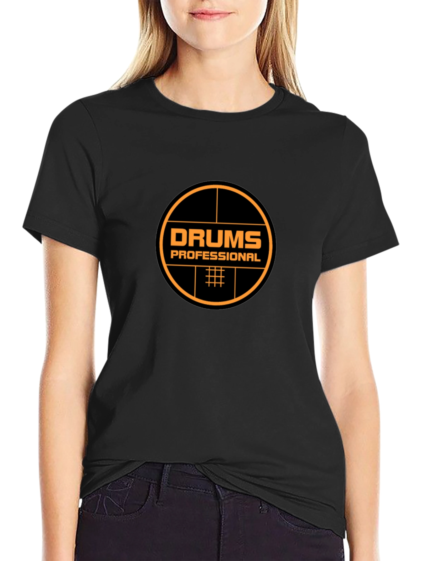 Drums Professional Black T-Shirt - Music Lover Tee