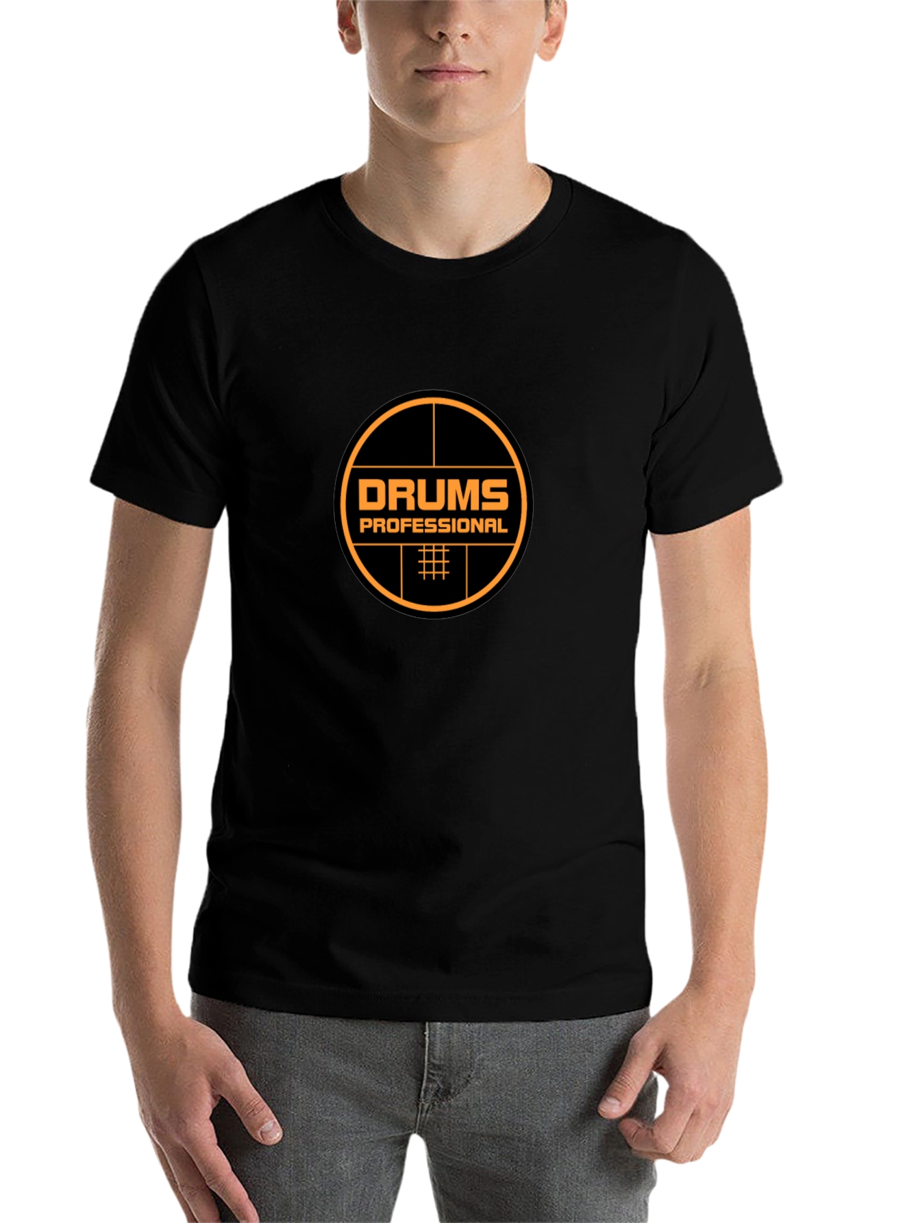 Drums Professional Black T-Shirt - Music Lover Tee