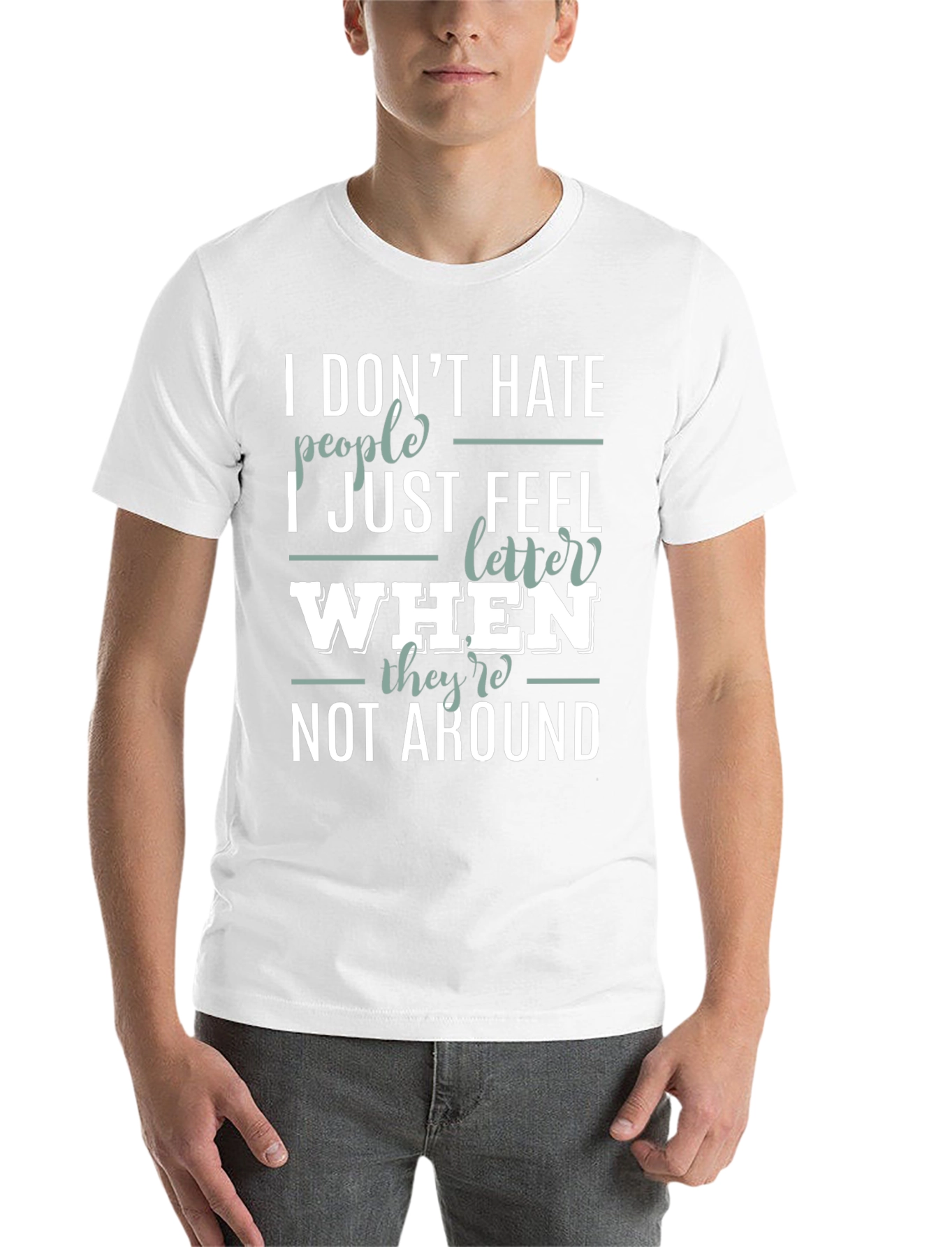 Funny Sarcastic Introvert T-Shirt - I Dont Hate People