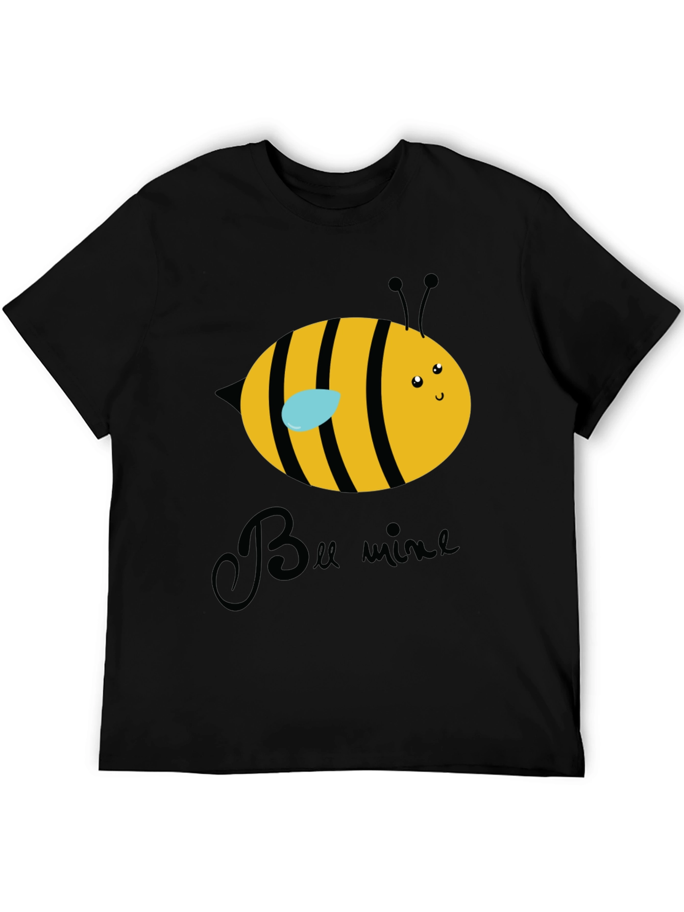 Bee Mine Graphic T-Shirt - Black Crew Neck