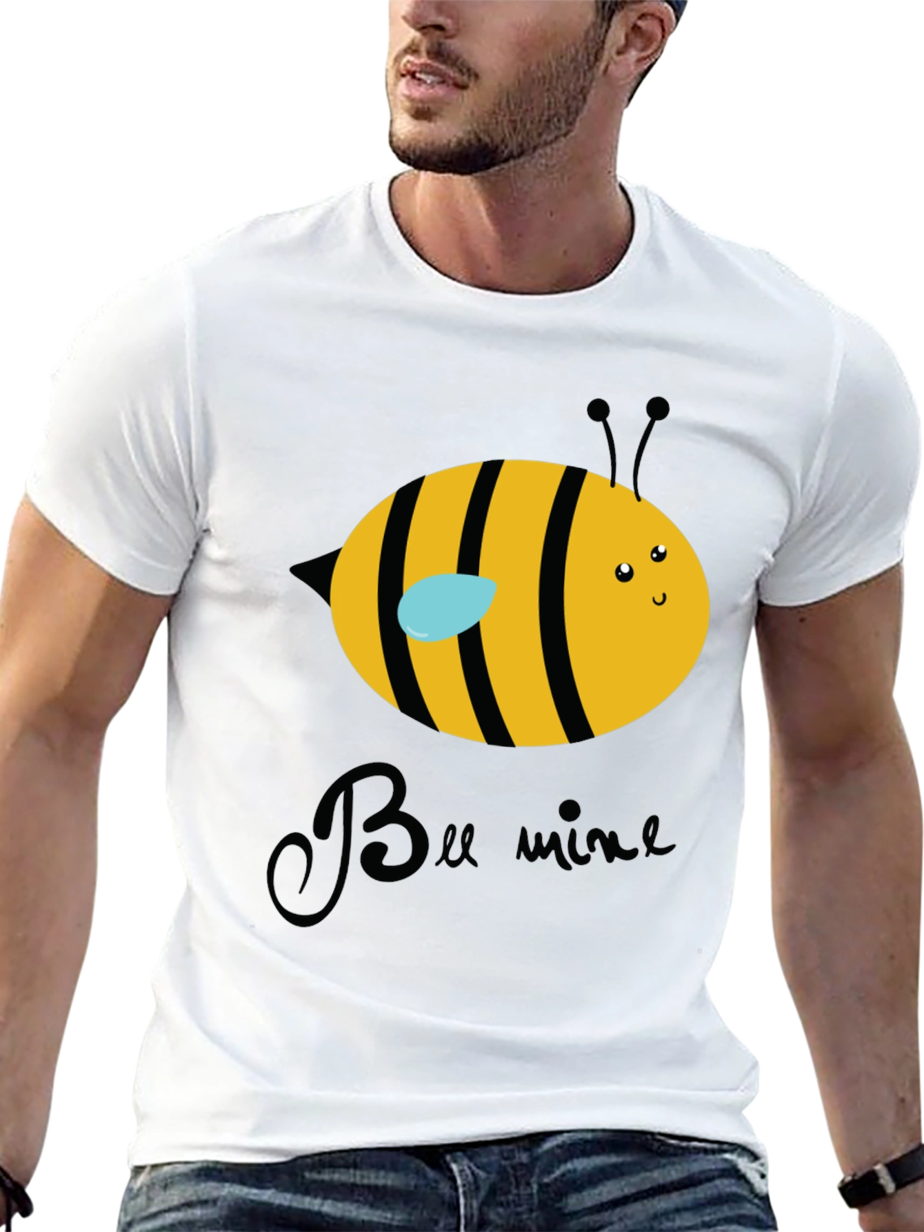 Bee Mine Graphic T-Shirt - Black Crew Neck