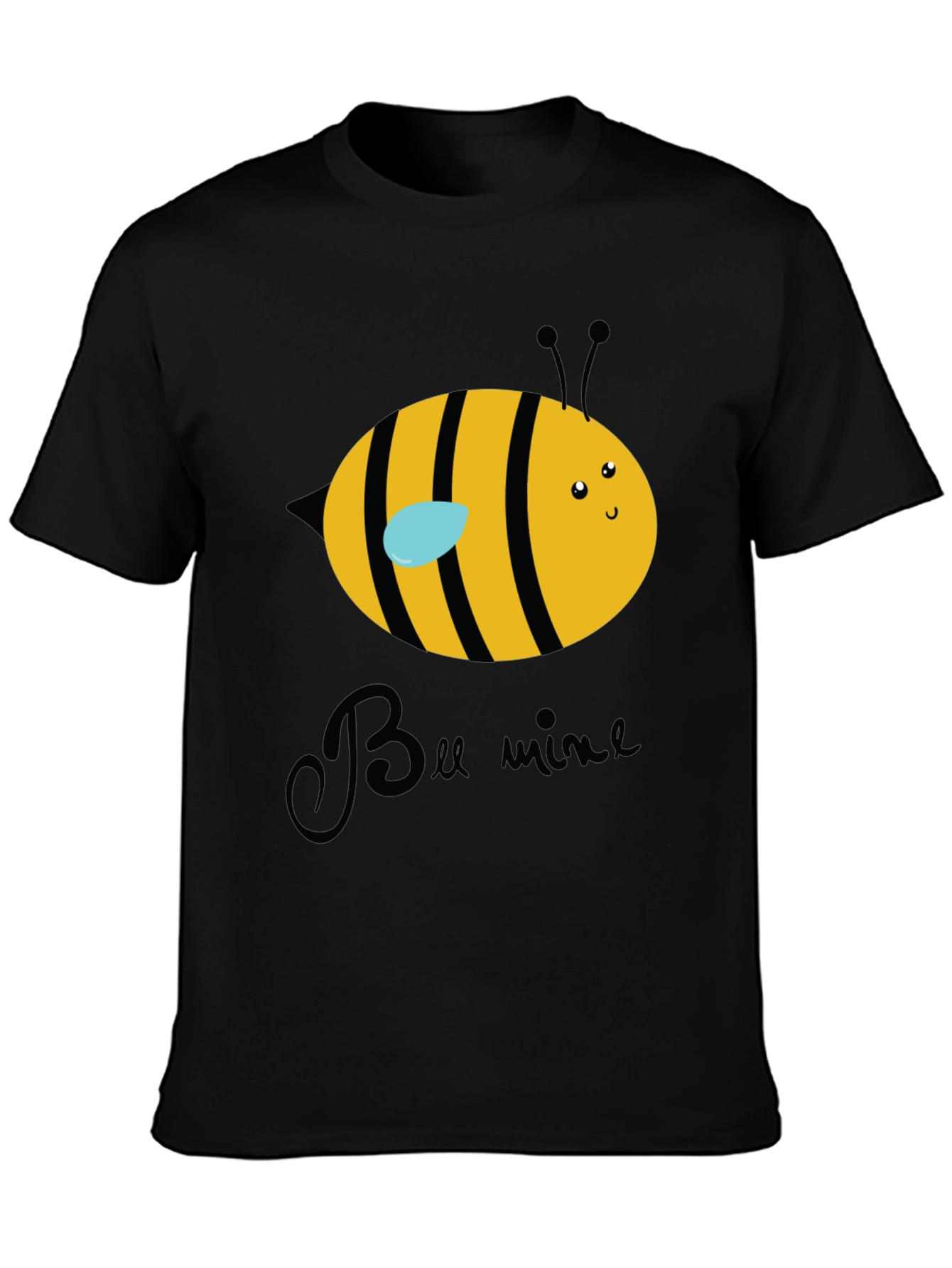 Bee Mine Graphic T-Shirt - Black Crew Neck