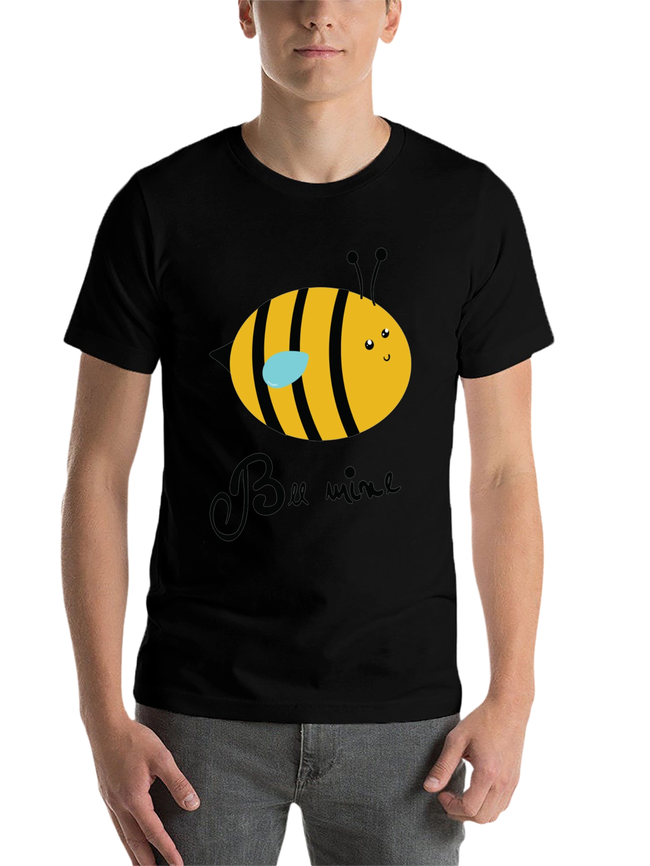 Bee Mine Graphic T-Shirt - Black Crew Neck