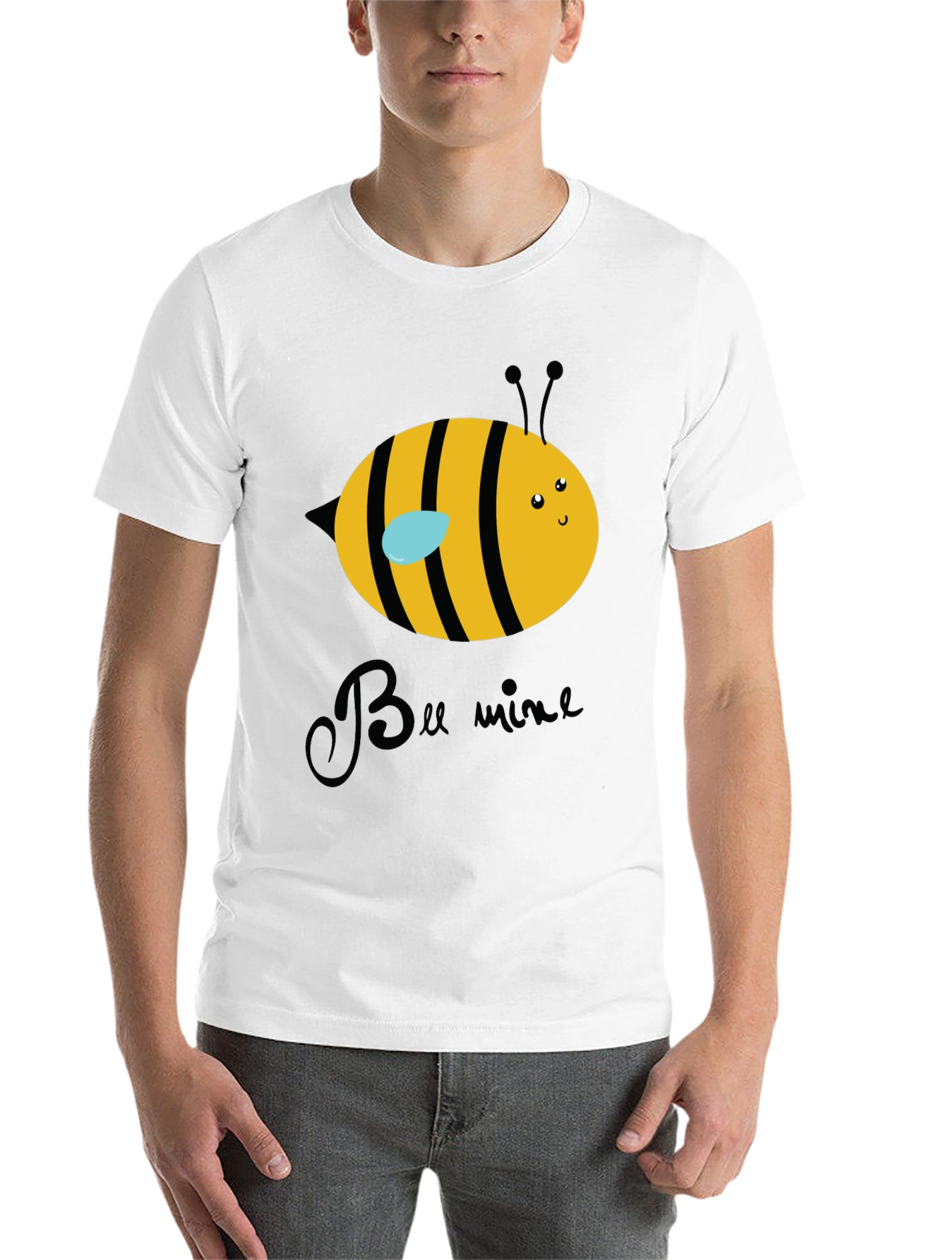 Bee Mine Graphic T-Shirt - Black Crew Neck