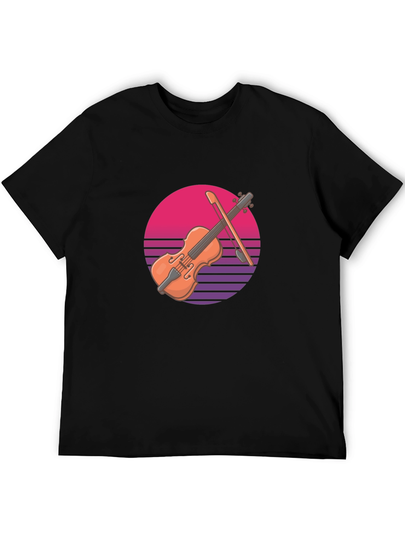 Retro Violin Graphic T-Shirt - Cool Musical Tee