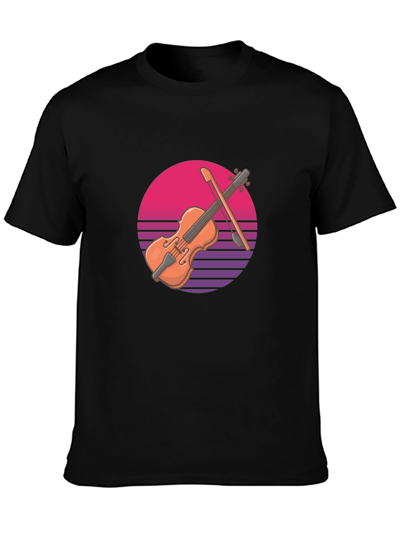 Retro Violin Graphic T-Shirt - Cool Musical Tee