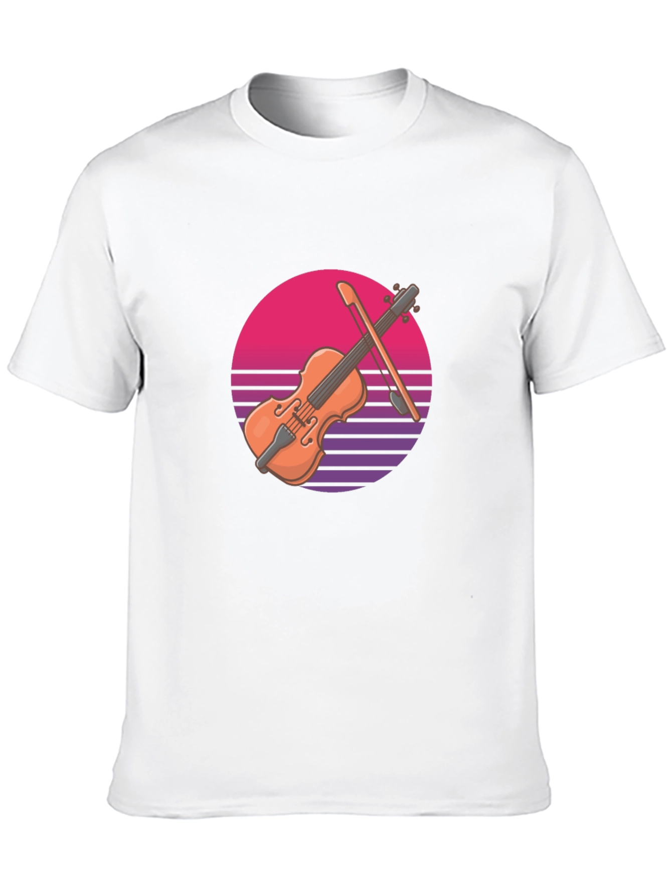 Retro Violin Graphic T-Shirt - Cool Musical Tee