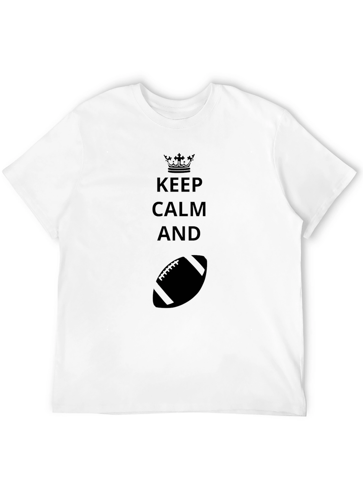 Keep Calm and Football Black T-Shirt