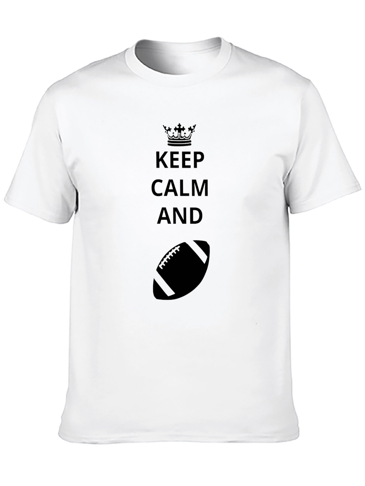 Keep Calm and Football Black T-Shirt