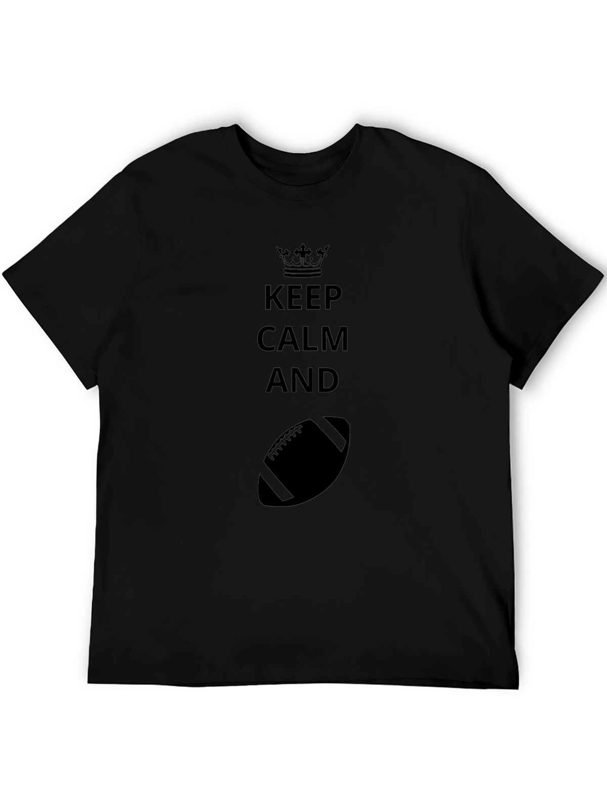 Keep Calm and Football Black T-Shirt