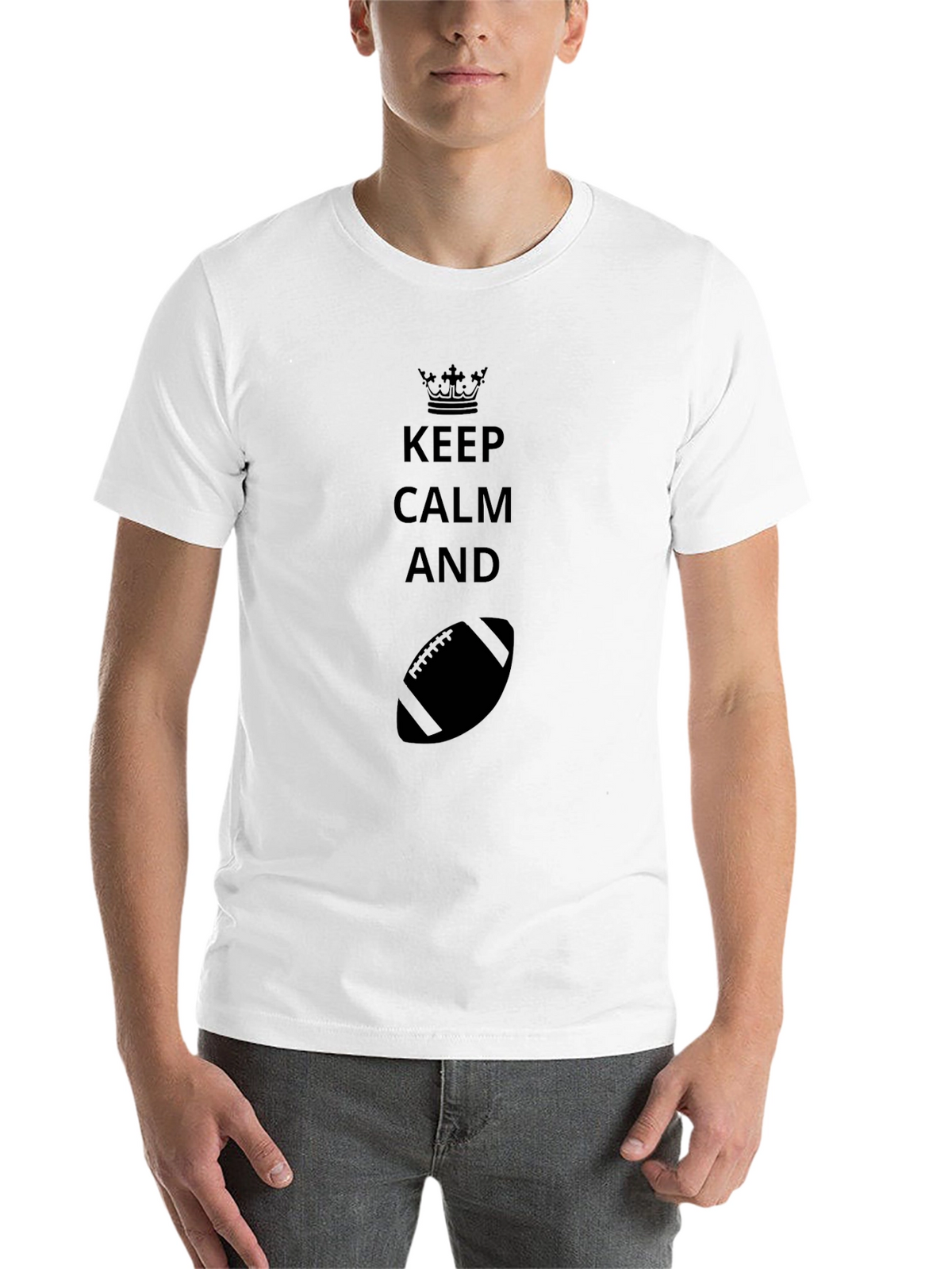 Keep Calm and Football Black T-Shirt