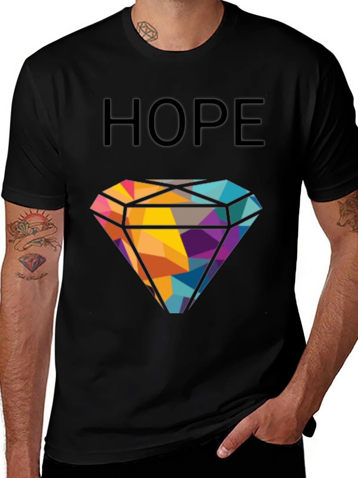 HOPE Diamond Graphic T-Shirt - Modern Geometric Design