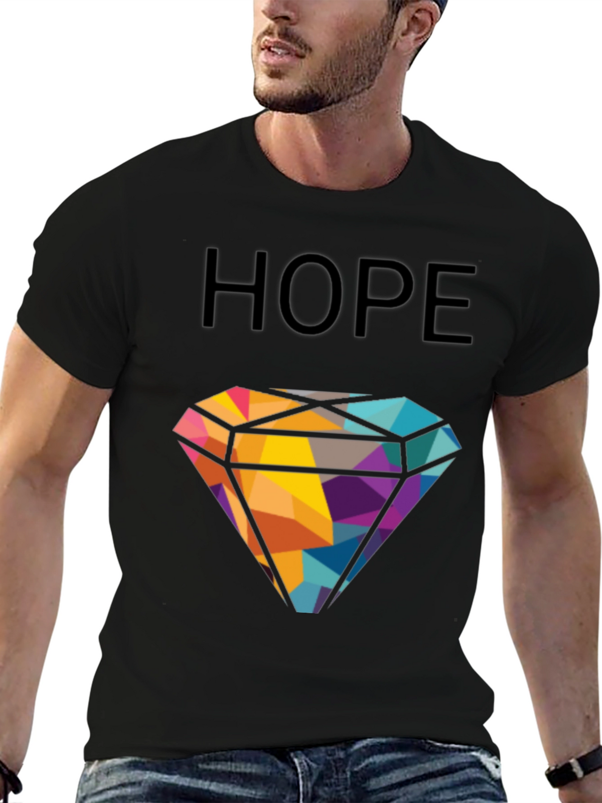 HOPE Diamond Graphic T-Shirt - Modern Geometric Design