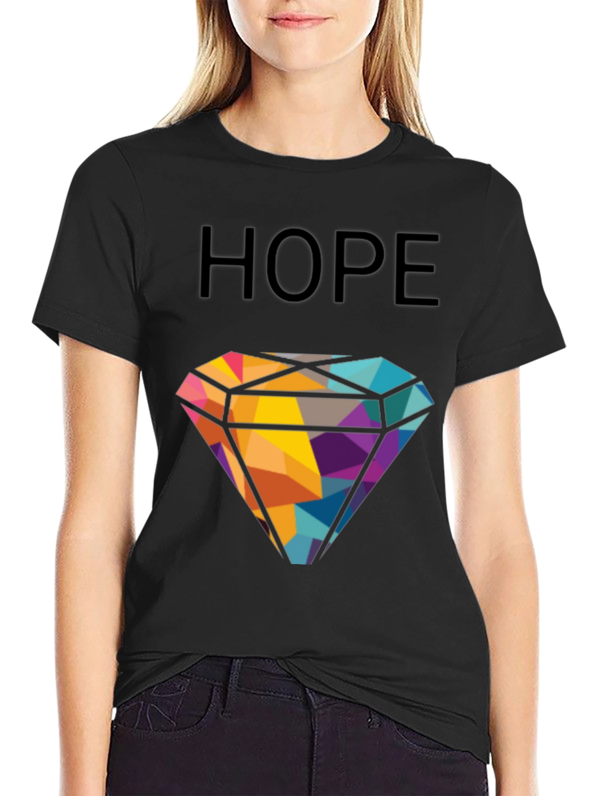 HOPE Diamond Graphic T-Shirt - Modern Geometric Design