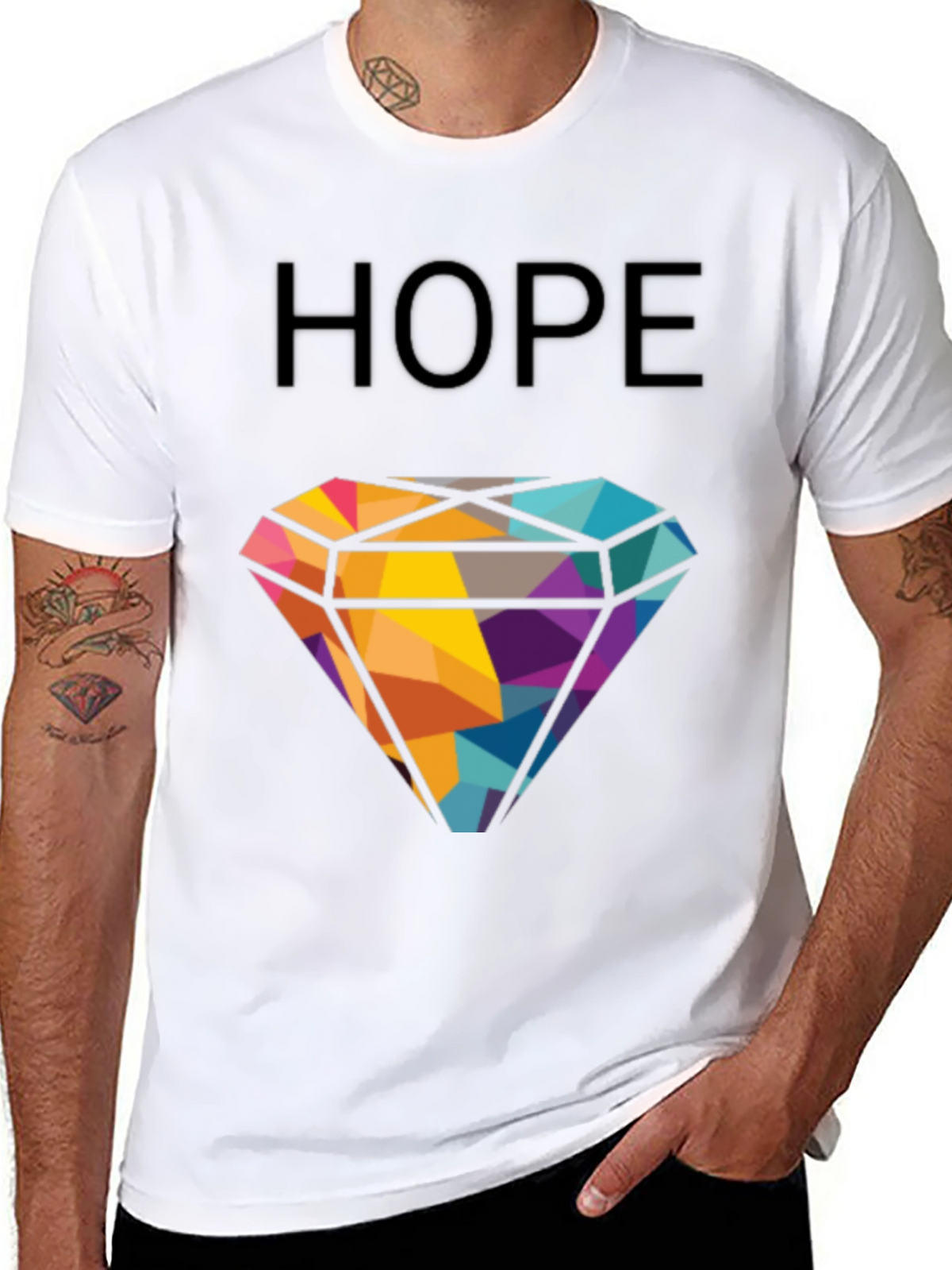 HOPE Diamond Graphic T-Shirt - Modern Geometric Design