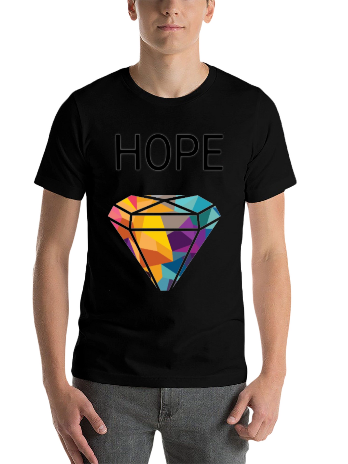 HOPE Diamond Graphic T-Shirt - Modern Geometric Design