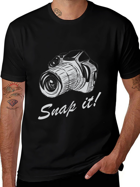 Snap It! Camera Graphic Tee - Black Cotton T-Shirt