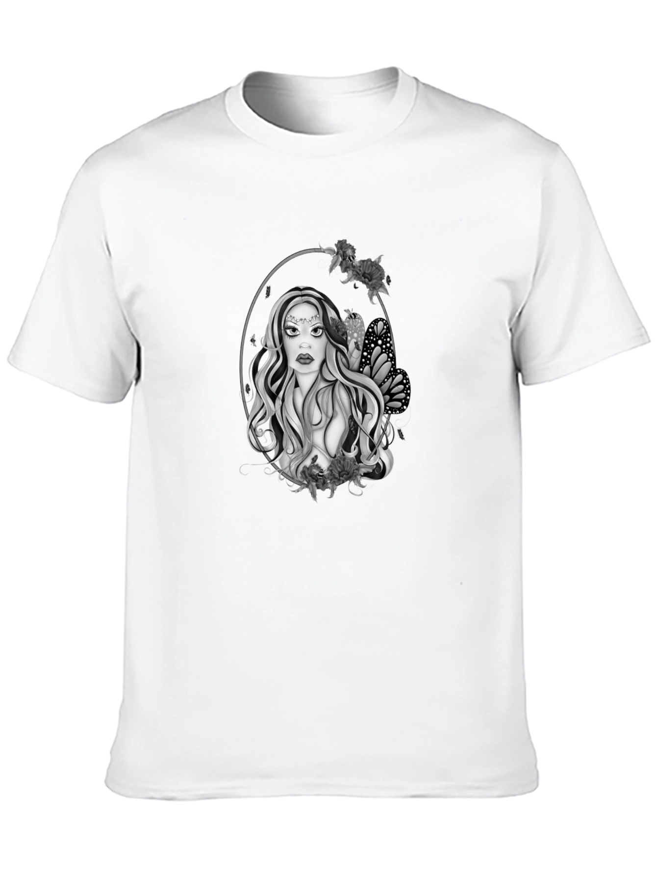 Mystic Woman Graphic Tee - Black Cotton Blend T-Shirt