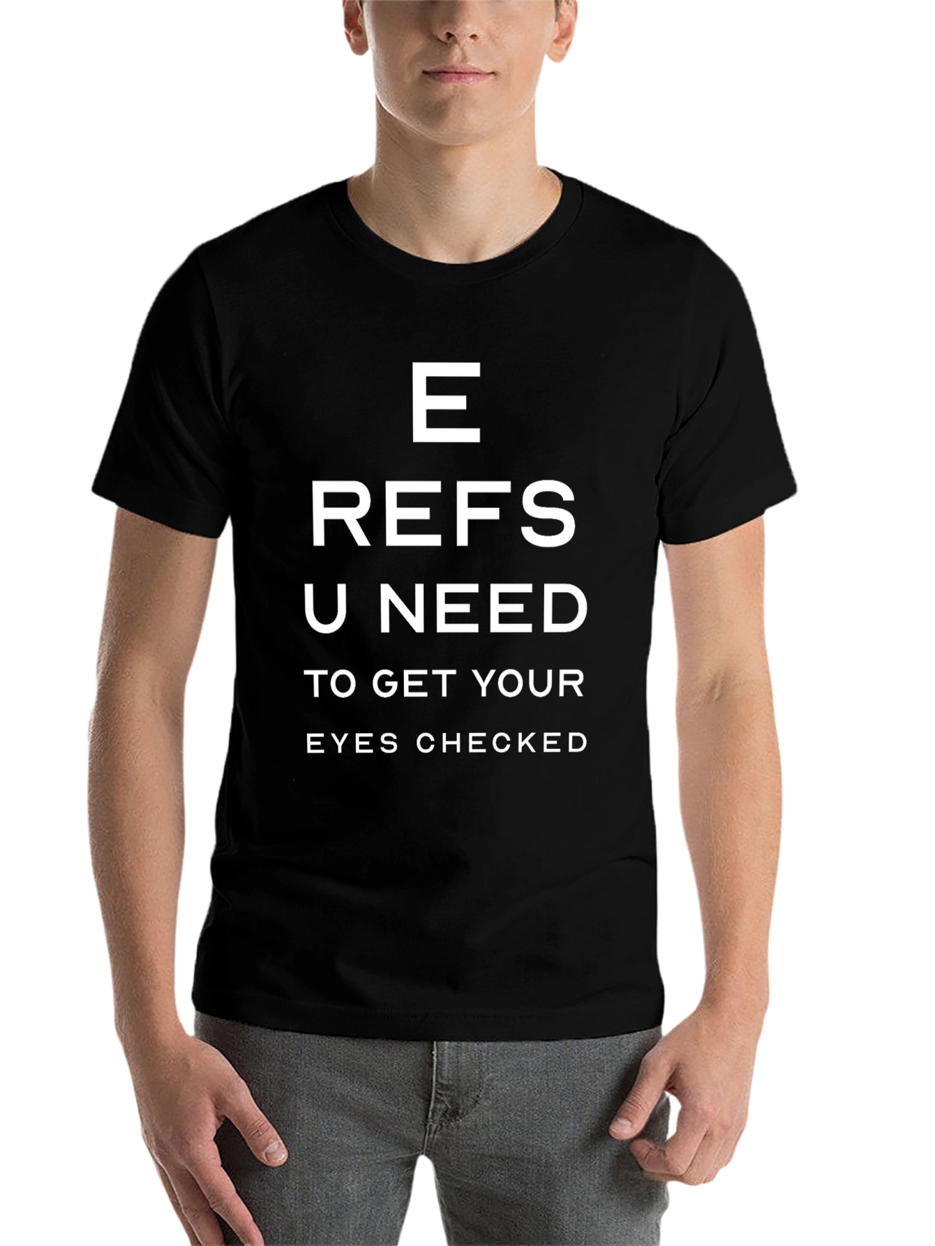 Funny Referees Eye Chart Black T-Shirt