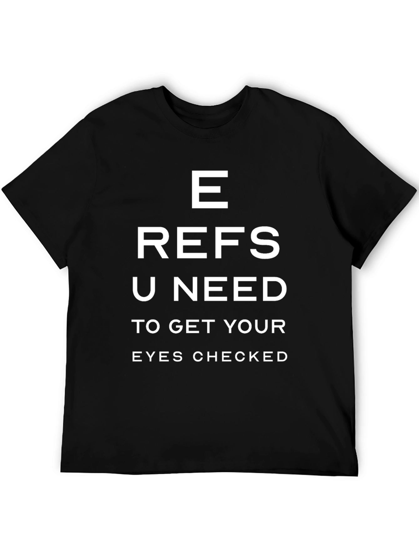 Funny Referees Eye Chart Black T-Shirt