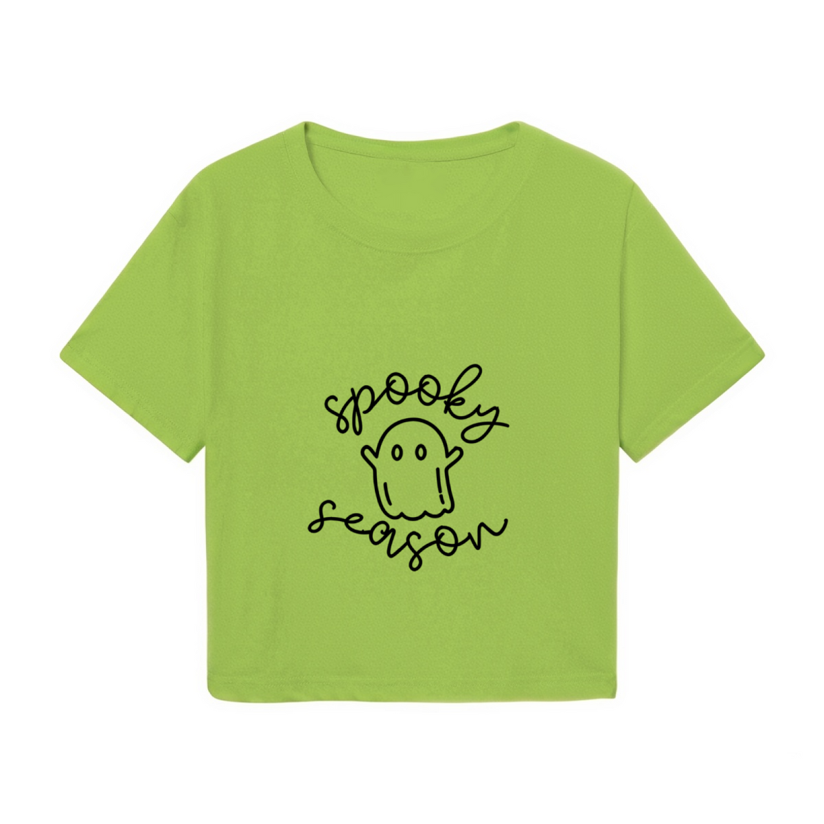 Spooky Season Simple Ghost Halloween Cropped Tee