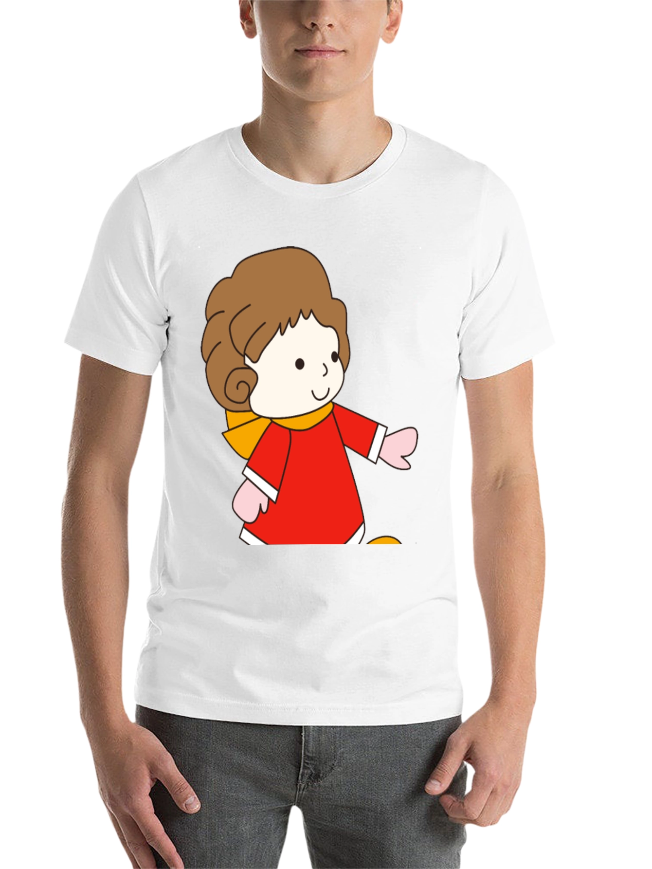 Cartoon Girl Graphic Tee - Black Unisex T-Shirt