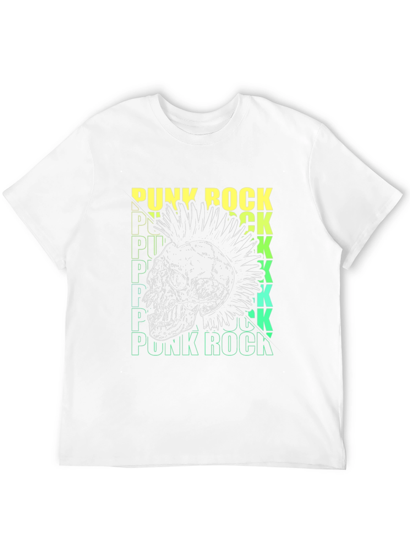 Punk Rock Skull Graphic Tee - Black