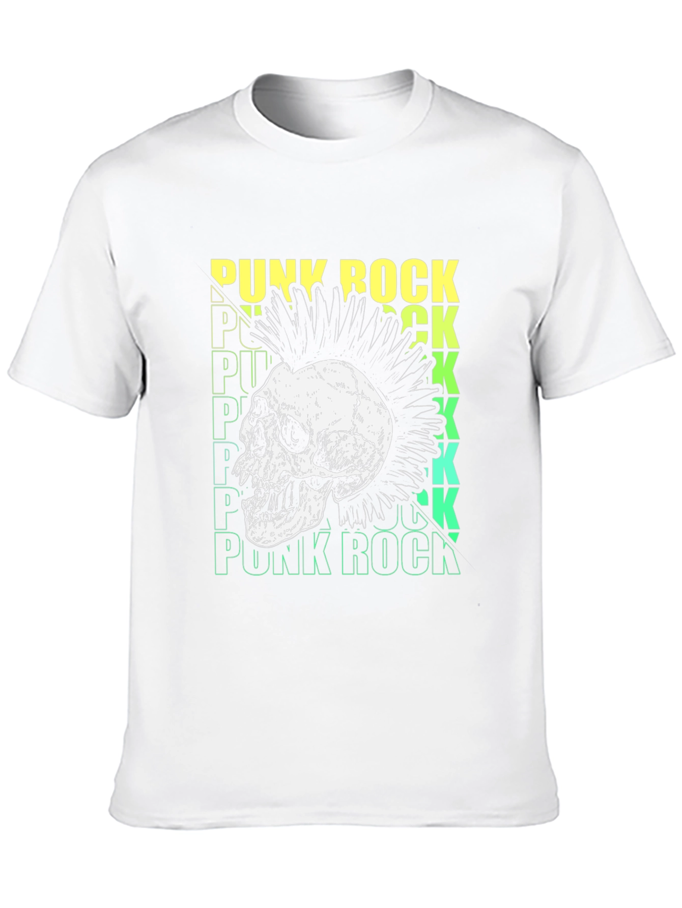 Punk Rock Skull Graphic Tee - Black