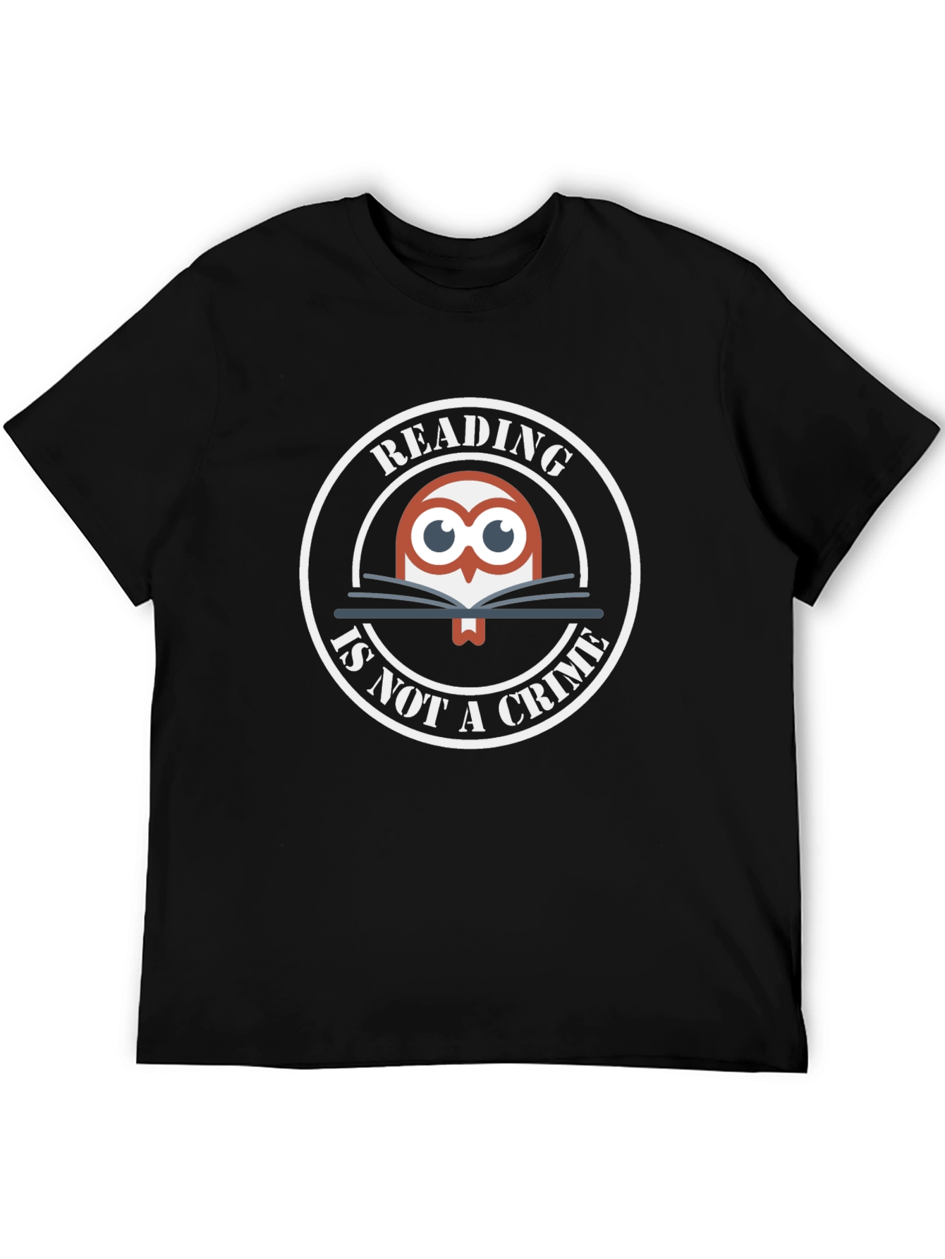 Reading Is Not A Crime Owl Graphic T-Shirt