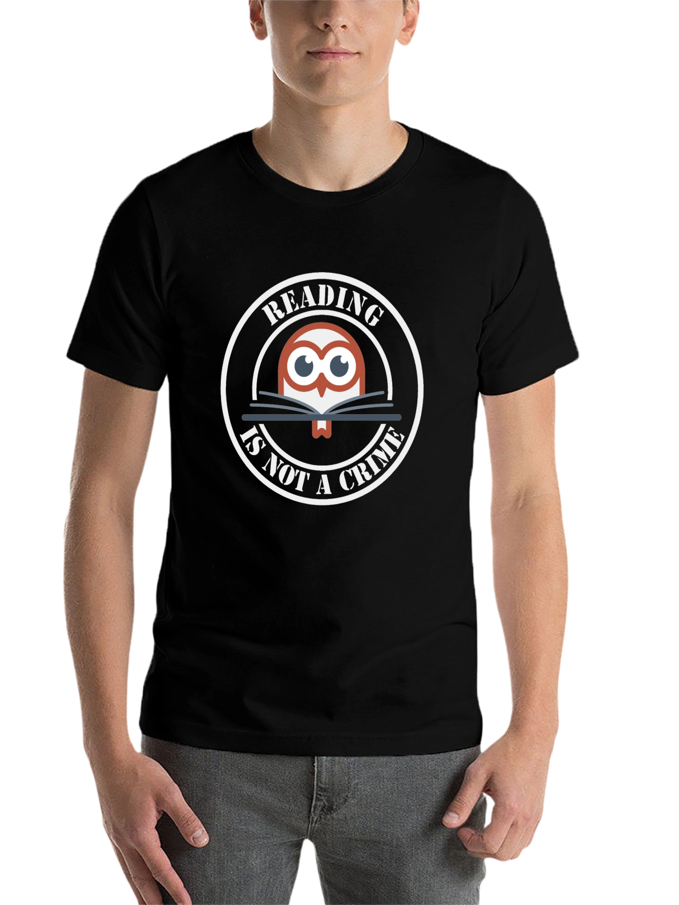 Reading Is Not A Crime Owl Graphic T-Shirt