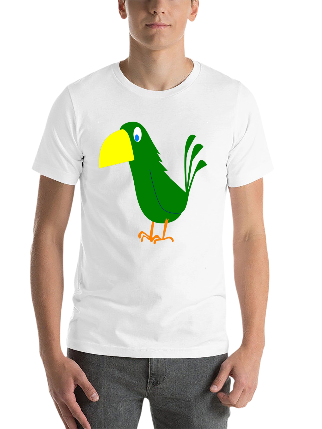 Cartoon Bird Graphic Tee - Black T-Shirt