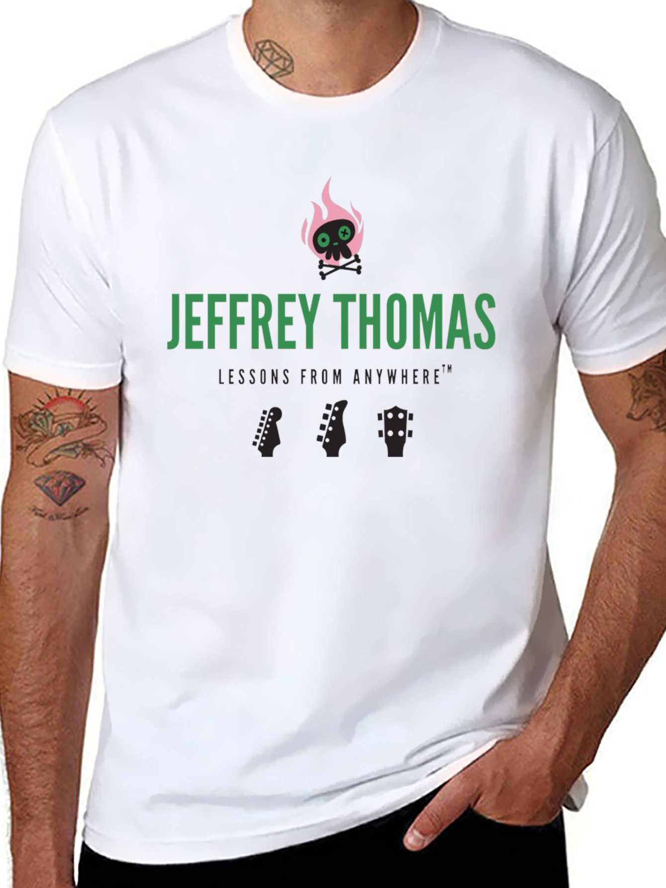 Jeffrey Thomas Skull Flames Graphic Tee