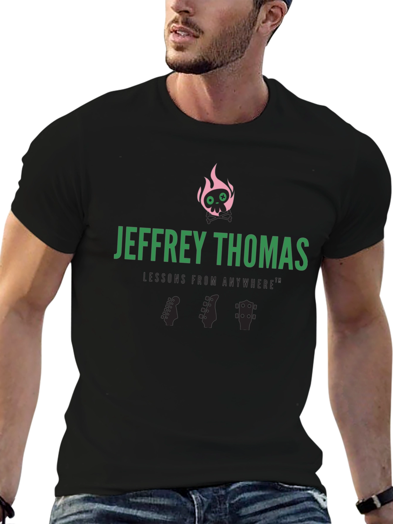 Jeffrey Thomas Skull Flames Graphic Tee