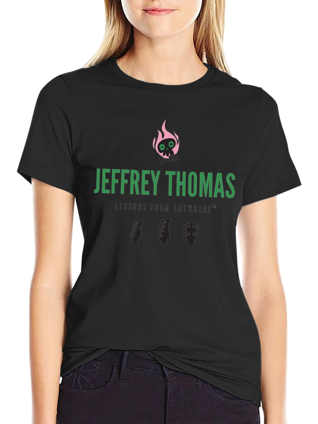 Jeffrey Thomas Skull Flames Graphic Tee
