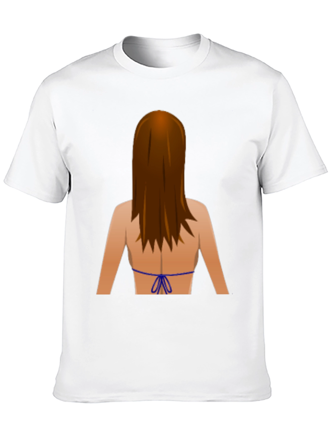 Emoji Bikini Back Print Black T-Shirt