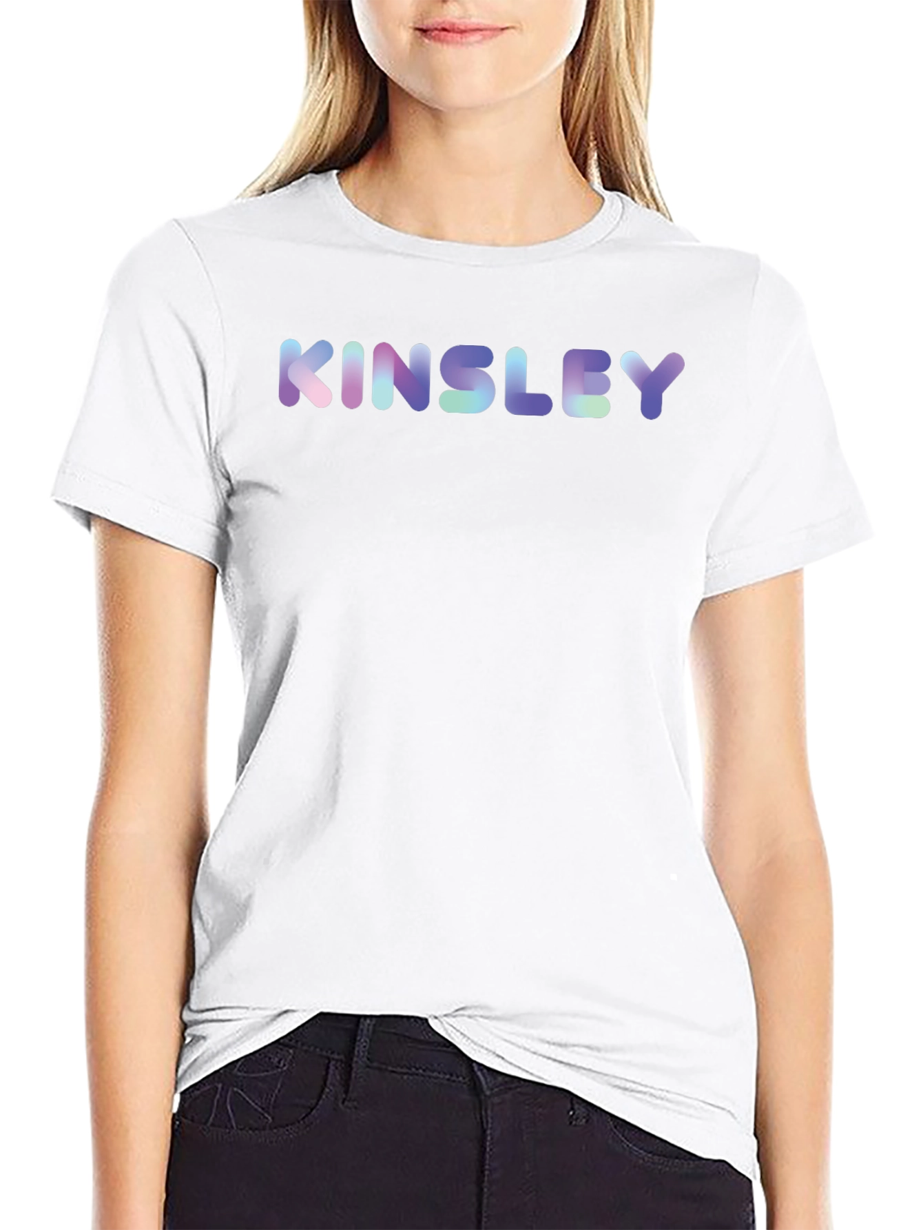 Kinsley Personalized Graphic Black T-Shirt