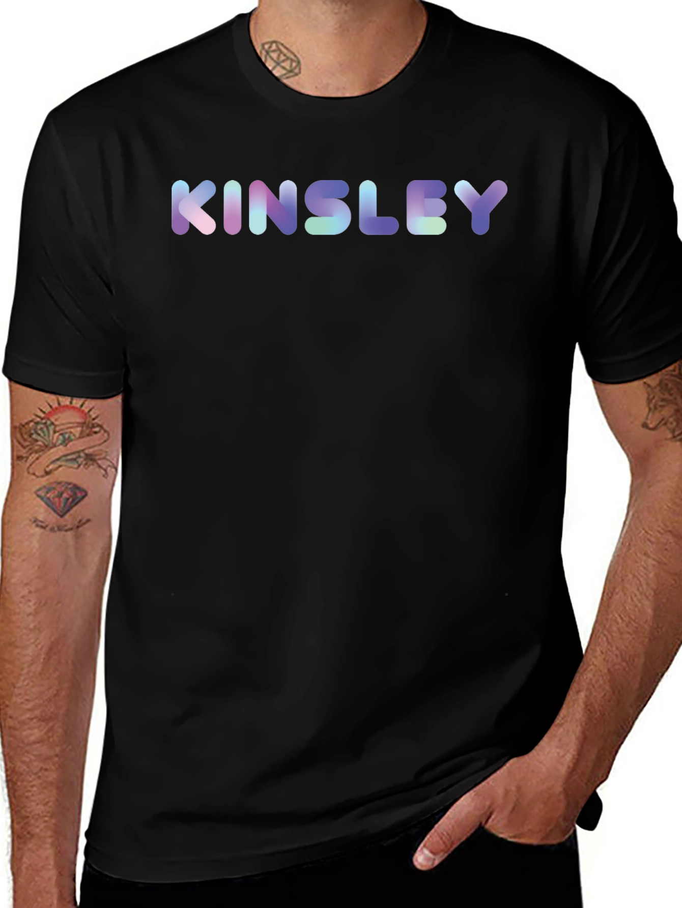 Kinsley Personalized Graphic Black T-Shirt