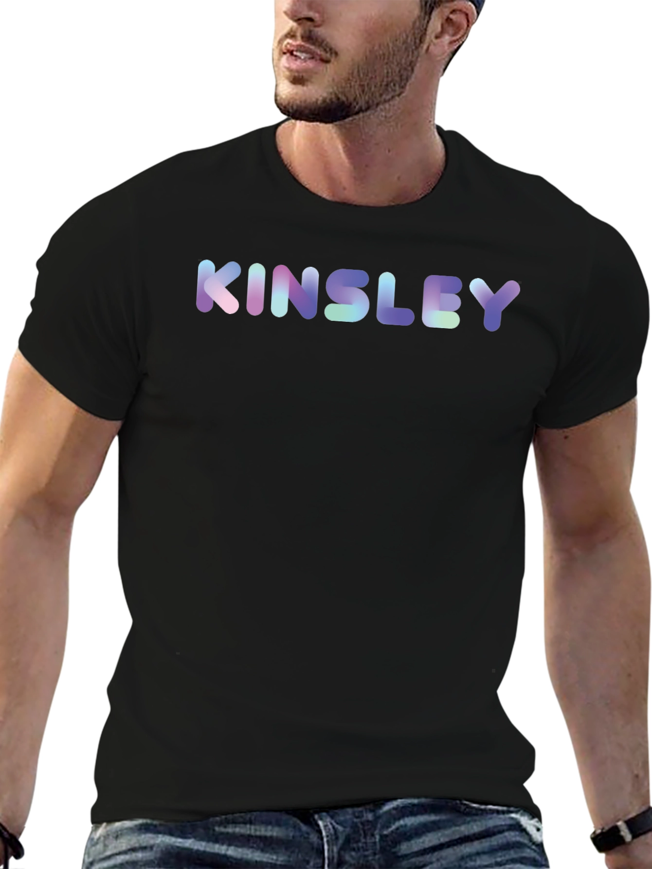 Kinsley Personalized Graphic Black T-Shirt
