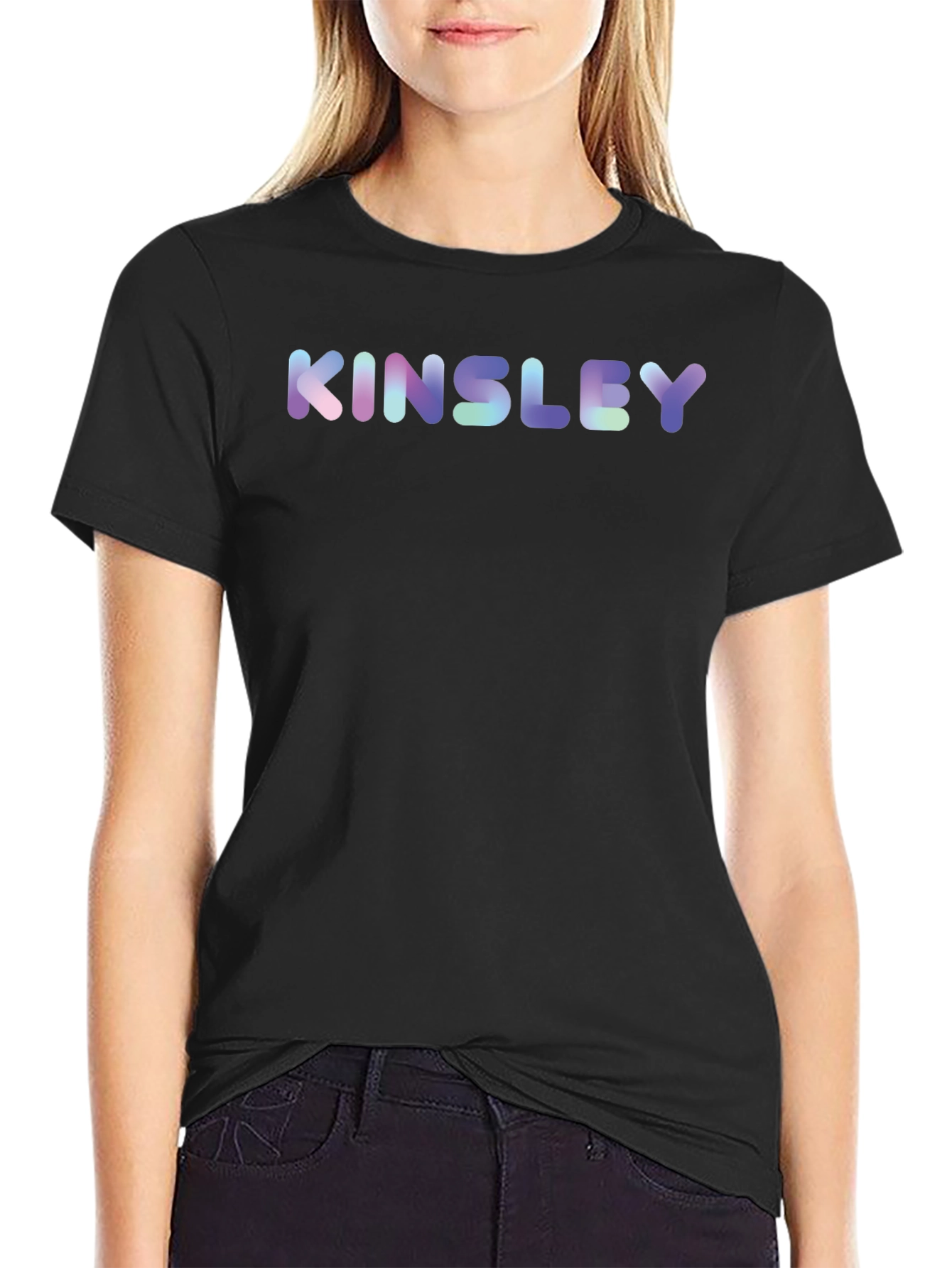 Kinsley Personalized Graphic Black T-Shirt