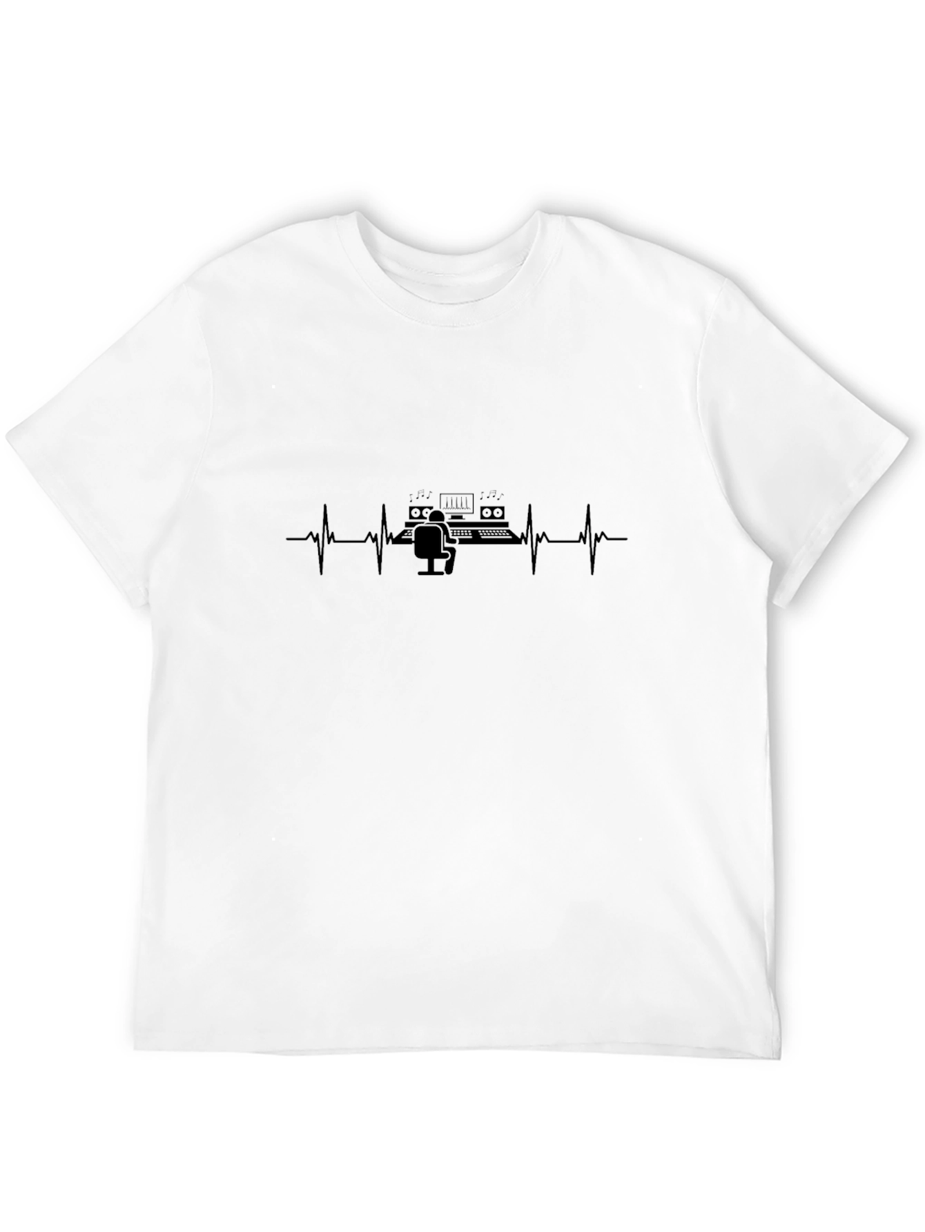 Music Producer Heartbeat T-Shirt - Black