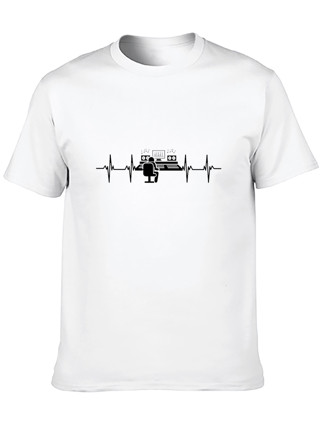Music Producer Heartbeat T-Shirt - Black