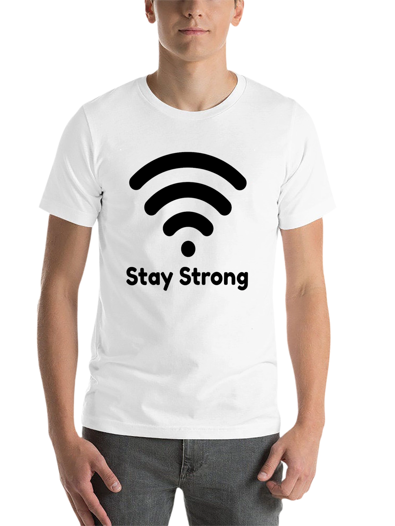 Stay Strong Wifi Symbol Black T-Shirt