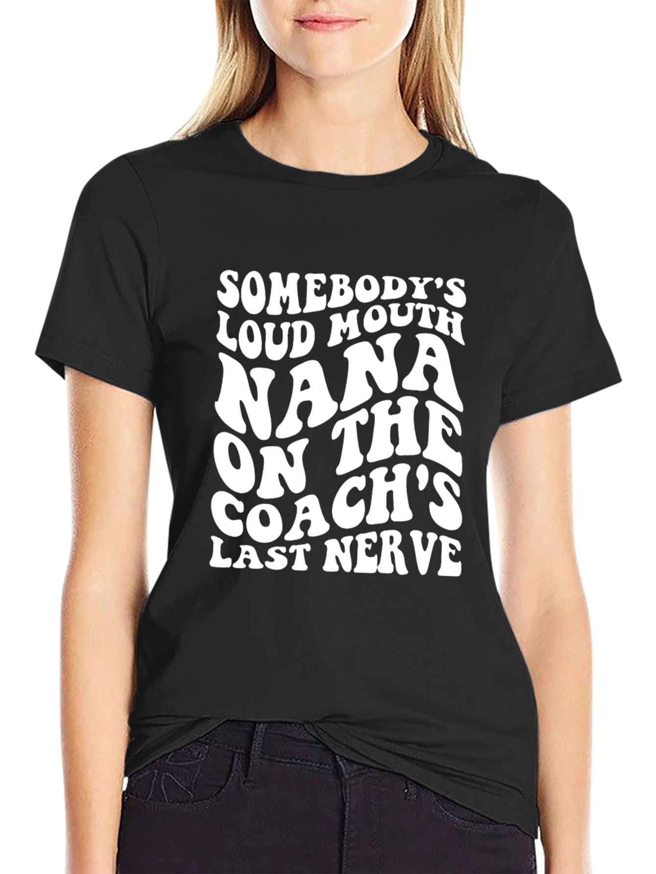 Funny Nana Coach T-Shirt Loud Mouth Mom Tee