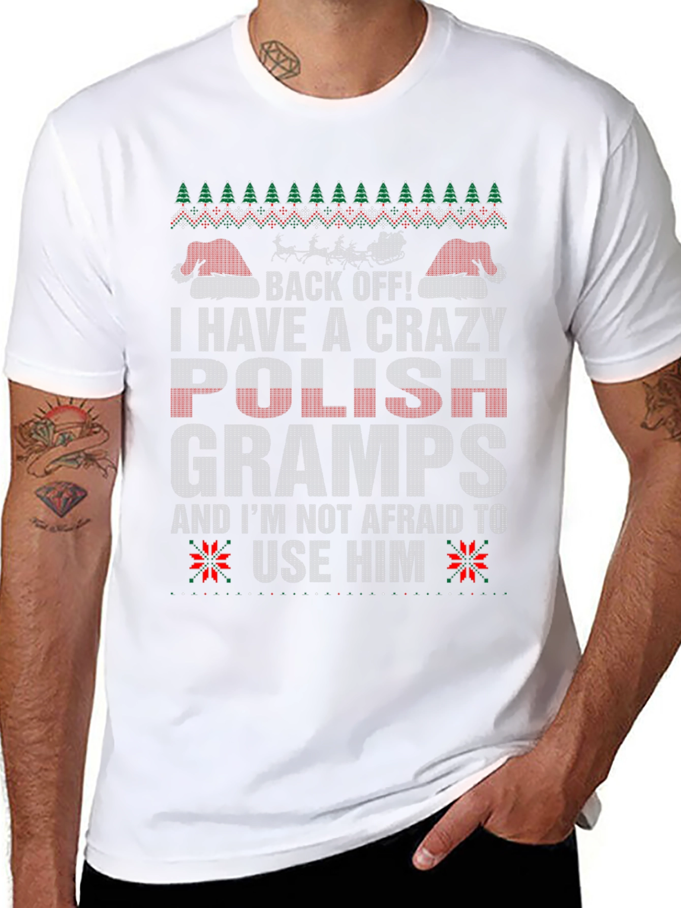 Crazy Polish Gramps Christmas T-Shirt