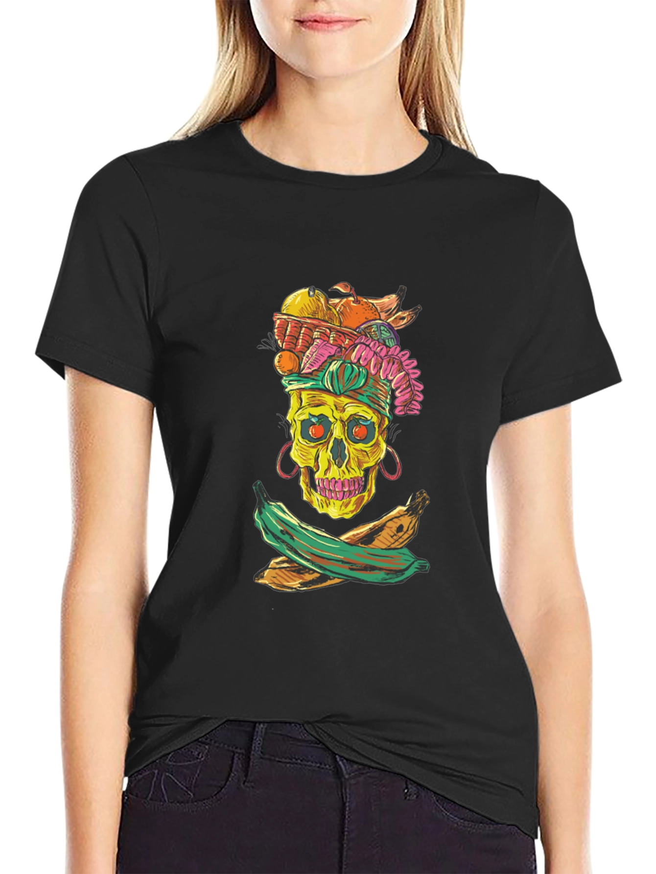 Skull & Fruit Graphic T-Shirt - Unique Design