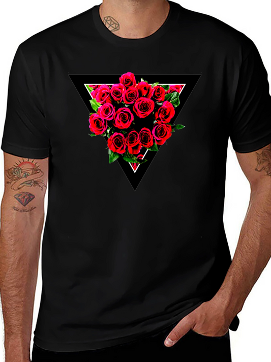 Roses Triangle Graphic T-Shirt