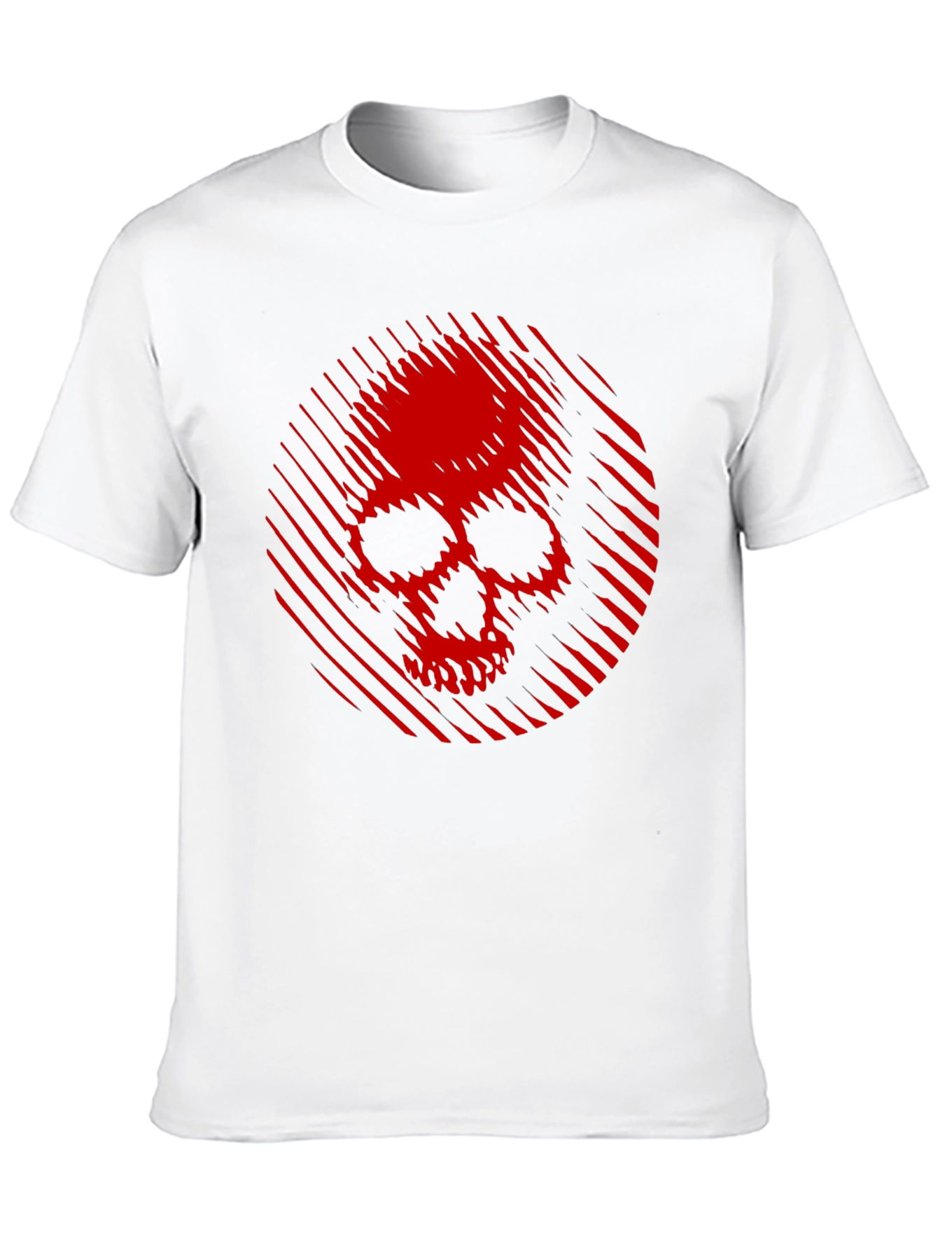 Skull Graphic Tee - Red Skull on Black