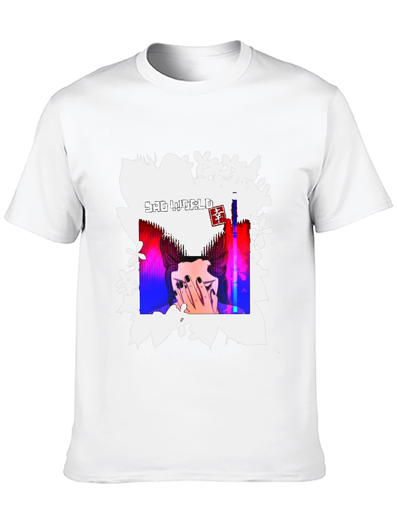 Sad World Graphic Print Black T-Shirt